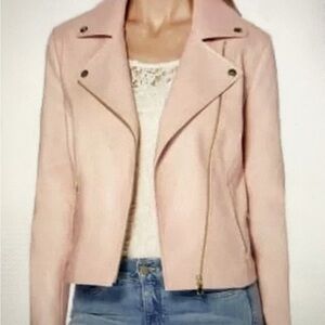 Rafaela blush sands faux leather jacket, sz Lg